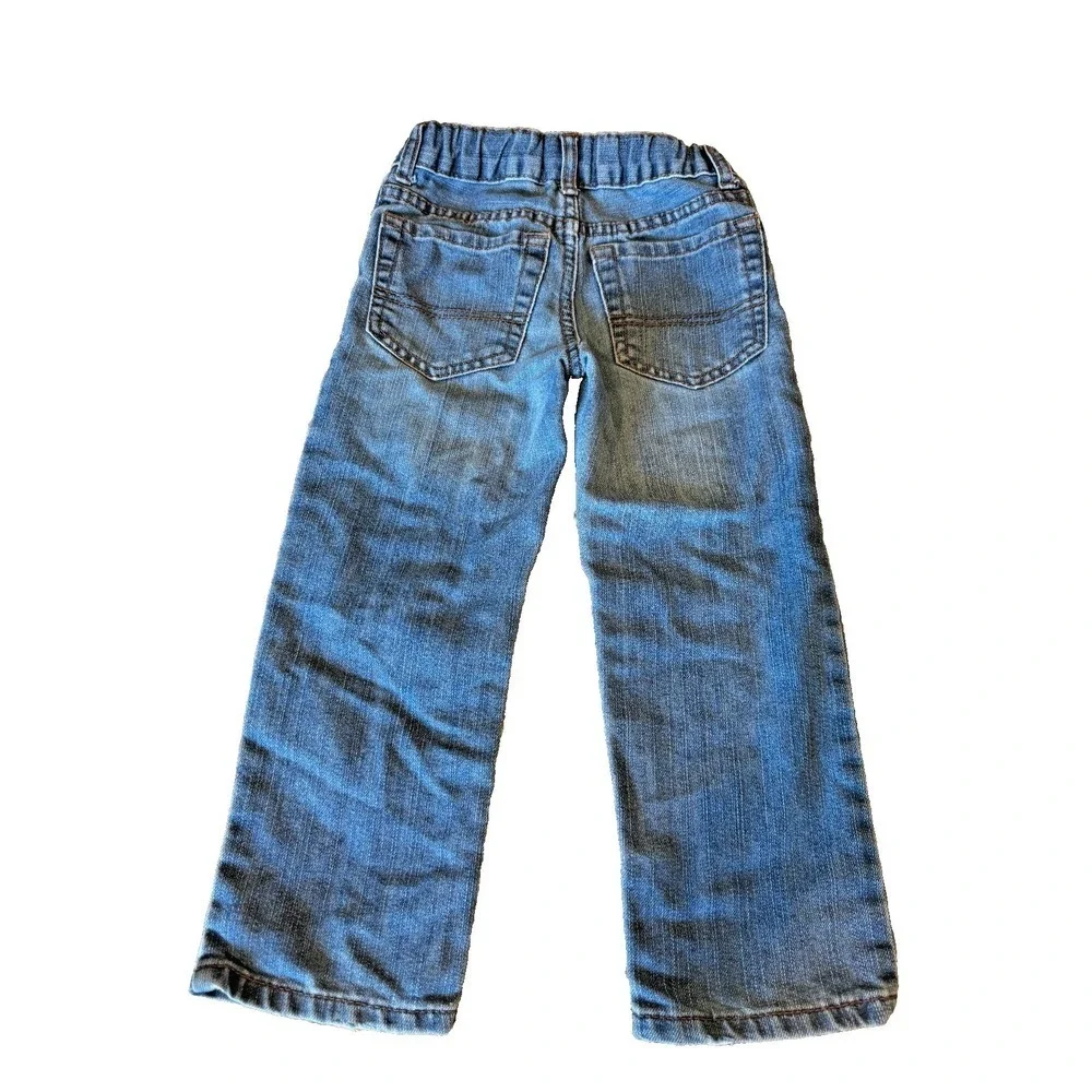 The Children's Place Boys Straight Leg Jeans Medium Wash Adjustable Waist Size 4